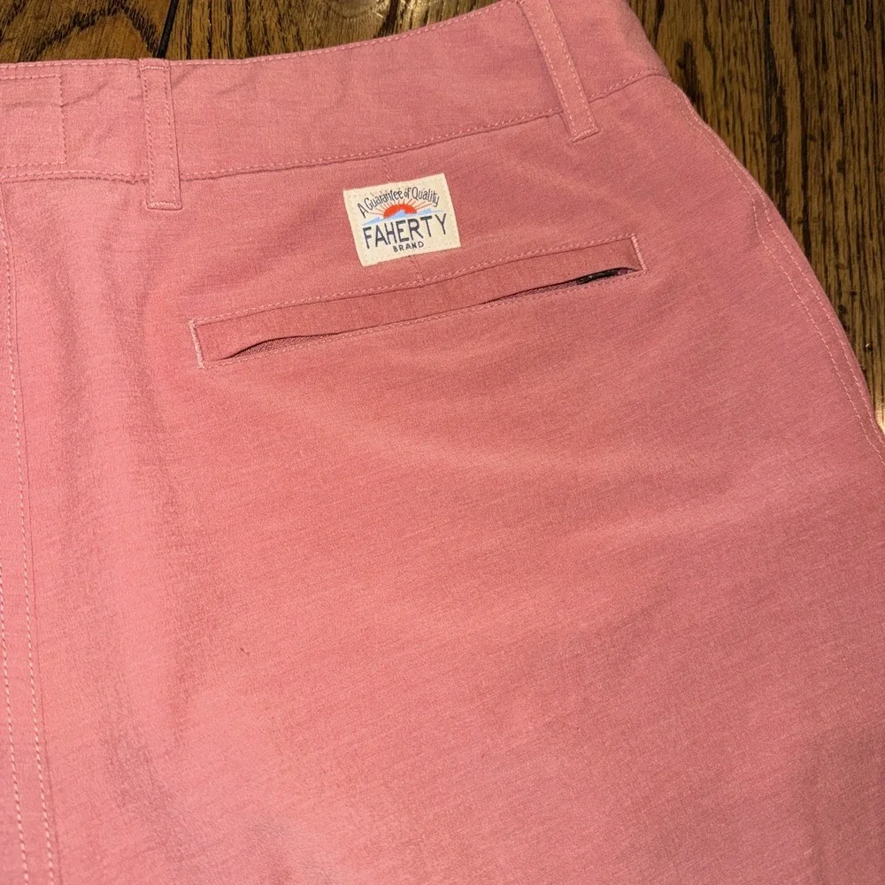 FAHERTY Pink Men's All Day Chino Shorts Stretch Cotton Blend Sz 32 Inseam 9